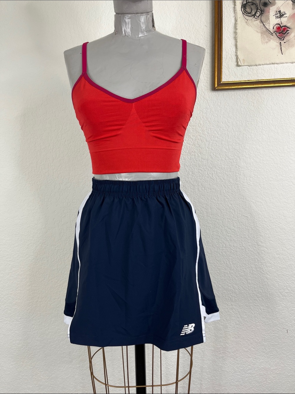 New Balance Cross Vent Lacross Mesh Logo Running Tennis Skirt